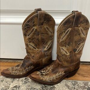 Justin Bent Rail Distressed Leather Western Cowboy Boots